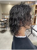 メンズミディアムスパイラルパーマ