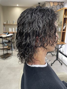 メンズミディアムスパイラルパーマ