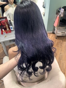 プルエクステつけたままカラーで作る寒色カラー