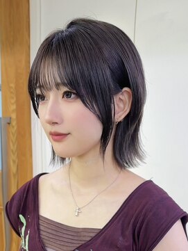 h23 レイヤーボブウルフレイヤー暗髪髪質改善