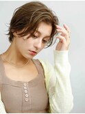 ショートボブ×アッシュベージュ