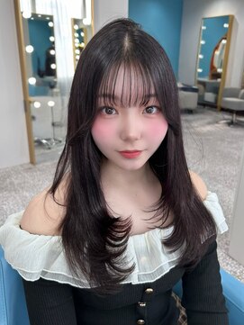 ボタン 熊本(VOTAN) 透ける暗髪/レイヤーカット/顔まわり/韓国ヘア/熊本美容室