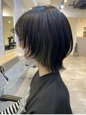 ダークパープル ×ショートウルフ ナチュラルショート