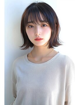 クシュ 所沢西口エミテラス前店(kusyu...) ウルフパーマダークブルーゆるふわボブひし形ショートボブ所沢