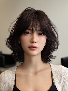 ノラ シブヤ(NORA) 小顔ミディアムパーマミディアムデジタルパーマボブパーマ前髪