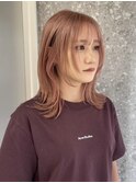 ミルクティーベージュダブルカラーハイトーンレイヤーカット韓国