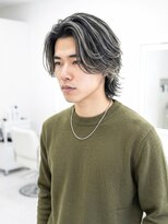 メンズイケメンパラダイス(Men'sイケメンパラダイス)&nbsp;Men'sハイライトミディアム/フェザーパーマダブルカラー