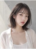 ラベンダーカラーミディアムヘアオリーブベージュブリーチなし☆