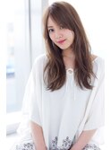 エフォートレスなモーブカラーグレージュ大人かわいいロング