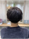 メンズショートマッシュ×アッシュオリーブカラー
