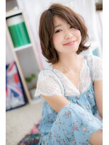 ミック 日暮里店(miq)&nbsp;外ハネカールで大人ガーリー★小顔ラブボブウルフb1