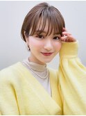 【BAYROOM】大人かわいい耳かけショート×キャラメルベージュ