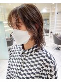 ウルフパーマにハイライトで外国人風