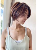 白髪ぼかしハイライト絶壁解消ひし形大人ショートボブ聖