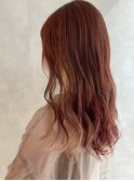 20代30代40代☆透け感のあるピンクベージュ×インナーハイライト