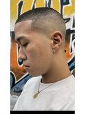 スキンフェードボウズ＋イージーパーマ<渋谷><理容室><バーバー>
