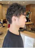 ツイスパセンターパートマッシュ波巻きダウンパーマメンズ目黒
