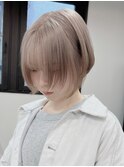 3761ミルクティーアッシュ艶髪シルキーベージュハイトーンカラー