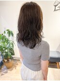 *高塚*ミディアムレイヤーパーマくびれコテ巻きパーマベージュ