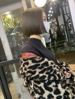 ナタン 自由が丘(NATHAN)&nbsp;フレンチカジュアル×アースカラー×ミントアッシュ×斜めバング