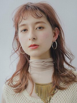 ジェムバイアルテフィーチェ(gem by artefice) シアーピンクカラーロングウルフヘア/ウルフカット