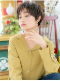 ダークアッシュくせ毛風ウェットヘアショートh3川口20代30代40代