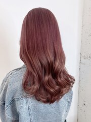 ベビーピンクニュアンスカラー美髪レイヤーロング_ba488161