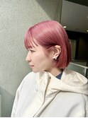 ピンクカラー　ボブ