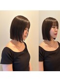 切りっぱなしボブ/顔周りレイヤー/前髪/原宿神宮前