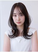 20代30代大人かわいい小顔くびれレイヤーカット黒髪前髪韓国風