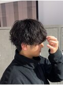 波巻きパーマ刈り上げマッシュ