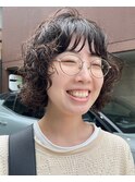 レイヤーボブくせ毛風ウェーブパーマ