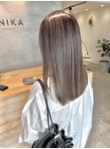ブリーチなしダブルカラー×透明感ベージュ