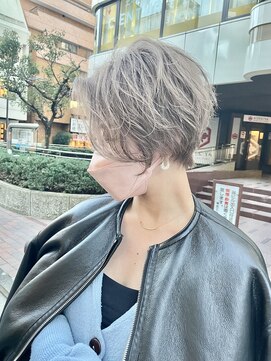 サンド 池袋 2nd(sand) ショート×ミルクティーベージュ#ハイトーン#ダブルカラー