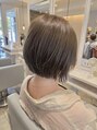 ヘアーエスクールフェイス(hair S. COEUR face)&nbsp;ぱつっとレイヤーボブオリーブベージュカラー