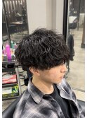 ウェーブ波巻きパーマ