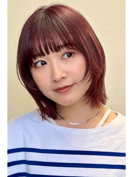 ガーデン 銀座(GARDEN) 顔まわりレイヤー/ボブ/チェリーレッド/ウルフ/小顔20代30代銀座