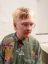 メンズレコ 渋谷(MEN'S LECO) 【柏原】ケアブリーチハイトーンベージュデザインカラーウルフ