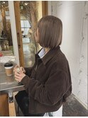 グレージュカラー/ブリーチカラー/ボブ/グレーカラー/ベージュ