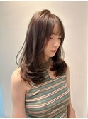 韓国レイヤーカットミディアムブラウンカラー髪質改善