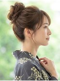 浴衣30代大人のルーズお団子ハイシニヨン