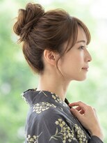 と和 巣鴨 浴衣30代大人のルーズお団子ハイシニヨン