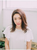 サイドパートセミロング