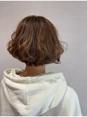 定番ボブをパーマ風アレンジ