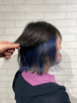 ビスイル 秋葉原店(Vis ill) インナーカラー/サファイア/ケアブリーチ/透明感/ミニボブ/小顔