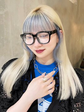 アルバム 渋谷パルコ(ALBUM) ブロンドアイスブルーバングイヤリングデザインカラー_ba416541