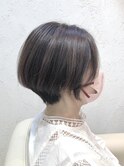 前下がりショートヘア/30代40代50代/縮毛矯正/ショコラベージュ