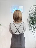外ハネウルフボブミルクティグレージュ
