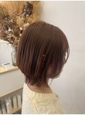 オレンジ×レイヤーボブ