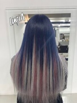 ルシア 京都四条河原町烏丸(LuciA) 【レミー100%/54cm】シールエクステ×コバルトブルー